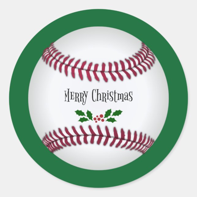 Sticker Rond Noël de baseball (Devant)