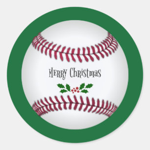 Sticker Rond Noël de baseball
