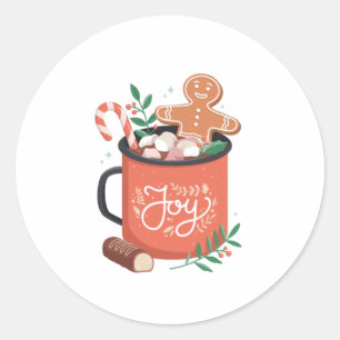 STICKER ROND NOËL DE CACAO CHAUD