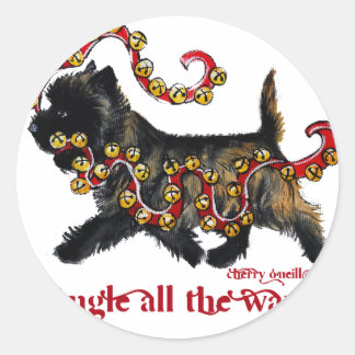 Sticker Rond Noël de cairn de tintement