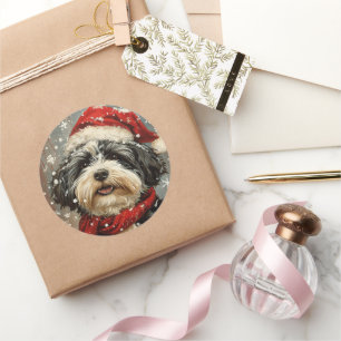 Sticker Rond Noël de chien de Havan