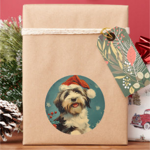 Sticker Rond Noël de Collie barrée
