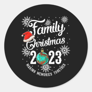 Sticker Rond Noël de famille 2023 Rassembler les souvenirs