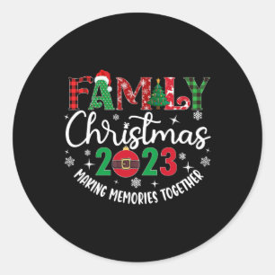 Sticker Rond Noël de famille en faisant des souvenirs ensemble 