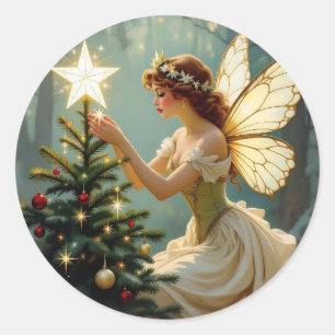 Sticker Rond Noël de fée enchantée