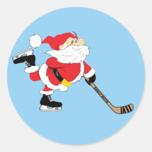 Sticker Rond Noël de Hockey Père Noël