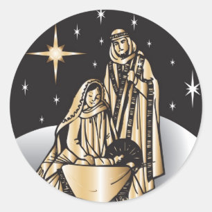 Sticker Rond Noël de la Nativité