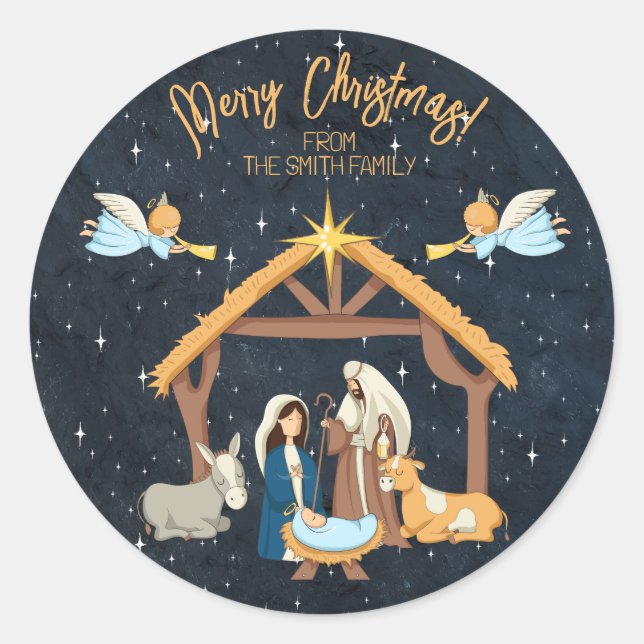 Sticker Rond Noël de la Nativité (Devant)