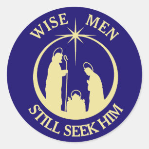 Sticker Rond Noël de la Nativité des hommes