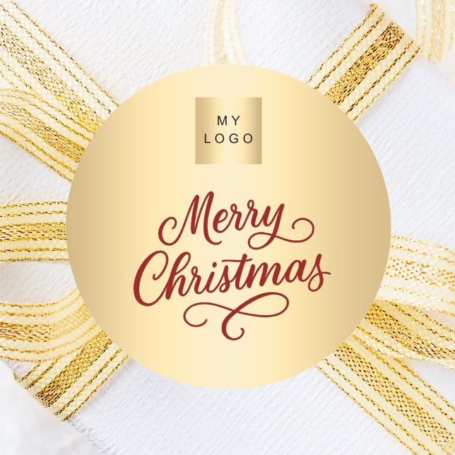 Sticker Rond Noël de l'or rouge (Créateur téléchargé)