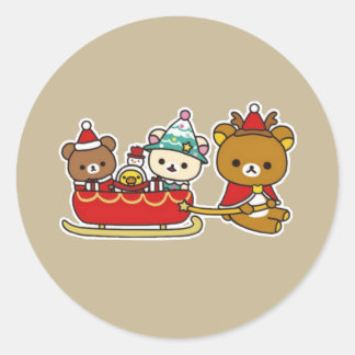 Sticker Rond Noël de Rilakkuma