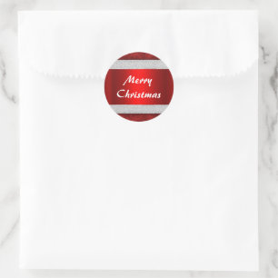 Sticker Rond Noël de velours rouge