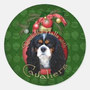 Sticker Rond Noël - Deck the Halls - Cavaliers - Tri-Color