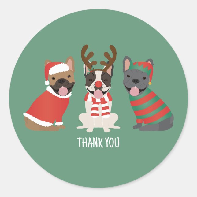 Sticker Rond Noël des Bulldogs de Merci (Devant)