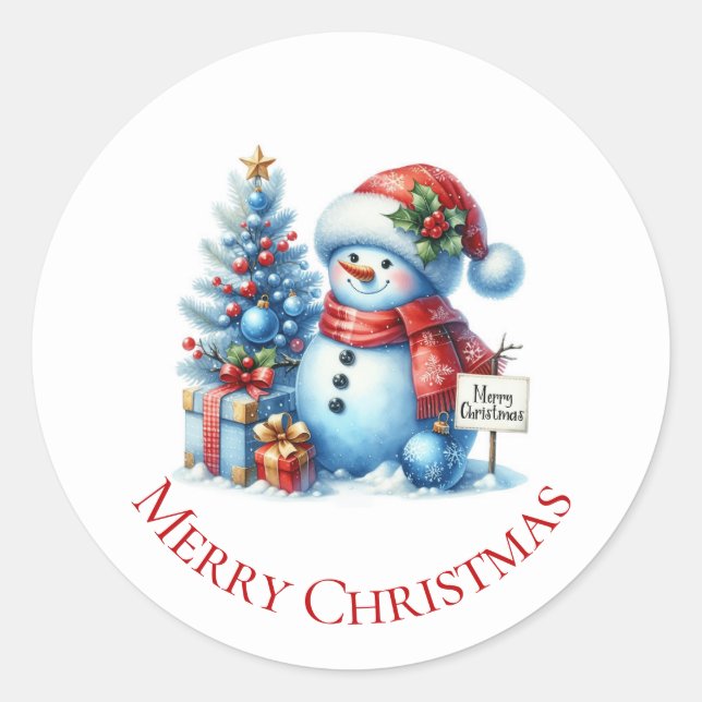 Sticker Rond Noël des motoneiges (Devant)