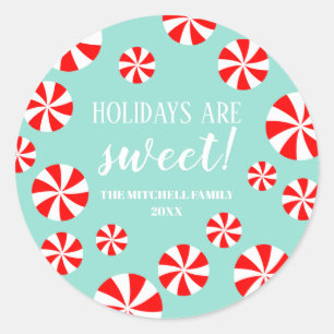 Sticker Rond Noël doux   Pepperment Candy Holiday