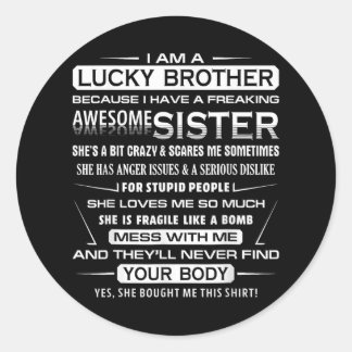 Sticker Rond noël drôle pour frère de soeur 1.png