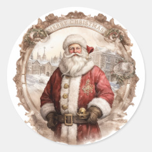 Sticker Rond Noël du Vieux-Monde Père Noël