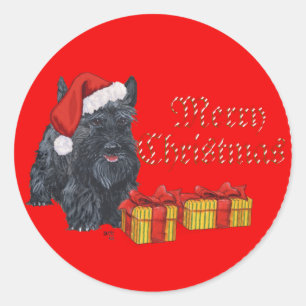 Sticker Rond Noël écossais