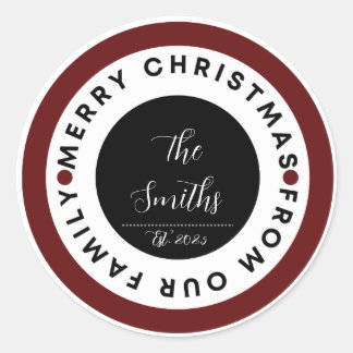 Sticker Rond Noël en famille