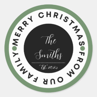 Sticker Rond Noël en famille