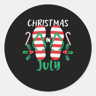 Sticker Rond Noël En Juillet