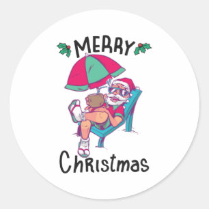 Sticker Rond Noël en juillet