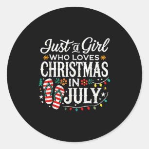 Sticker Rond Noël En Juillet Filles Chemises Funny Summer Beach