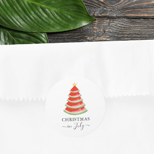 Sticker Rond Noël en Juillet Pastèque