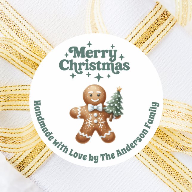 Sticker Rond Noël en pain d'épice homme fait main (Créateur téléchargé)