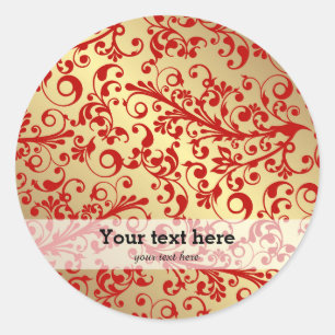Sticker Rond Noël en rouge et or