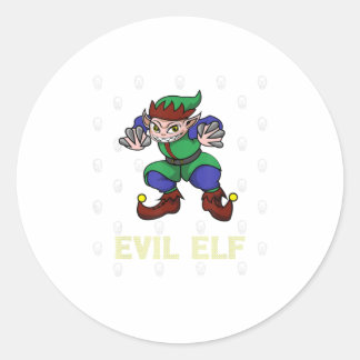 Sticker Rond Noël Evil Elf
