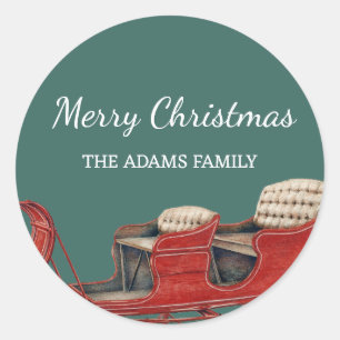 Sticker Rond Noël familial vintage