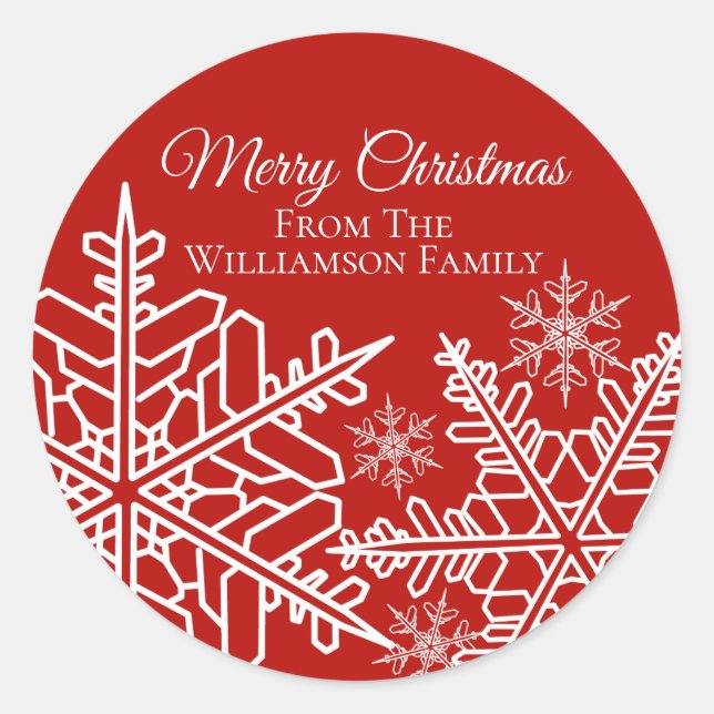Sticker Rond Noël Fête Fête Fête Rouge Blanc (Devant)