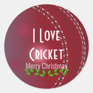 Sticker Rond Noël, "J'aime le cricket"