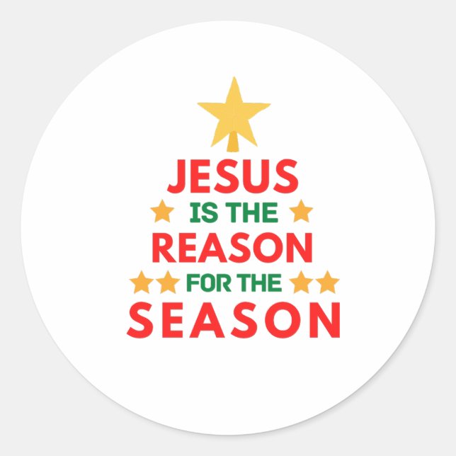 Sticker Rond Noël Jésus est la raison de la saison (Devant)