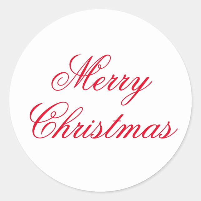 Sticker Rond Noël joyeux écriture rouge moderne flamand (Devant)