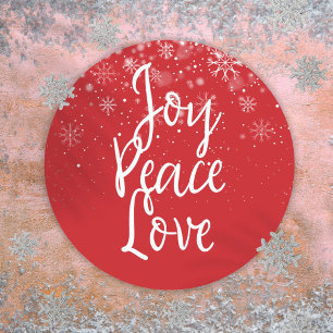 Sticker Rond Noël Joyeux Paix Amour