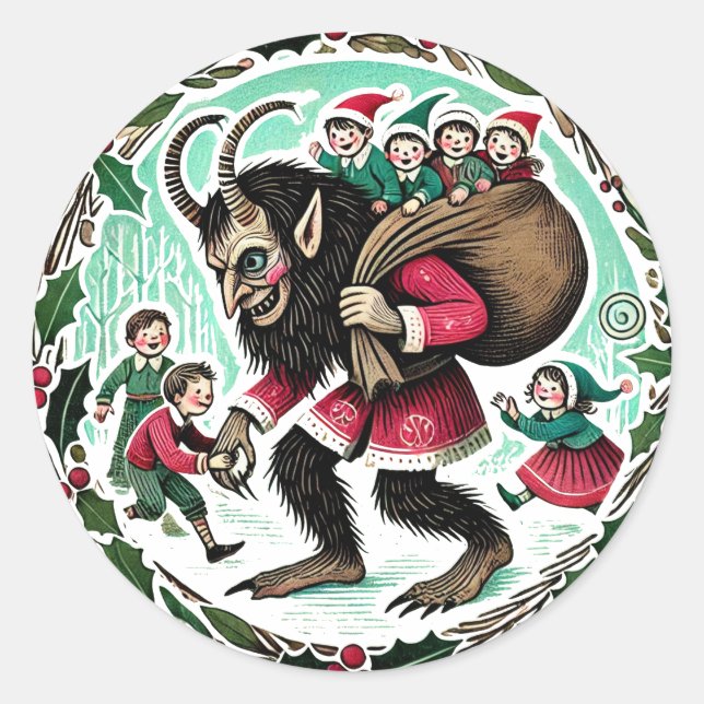 Sticker Rond Noël Krampus (Devant)