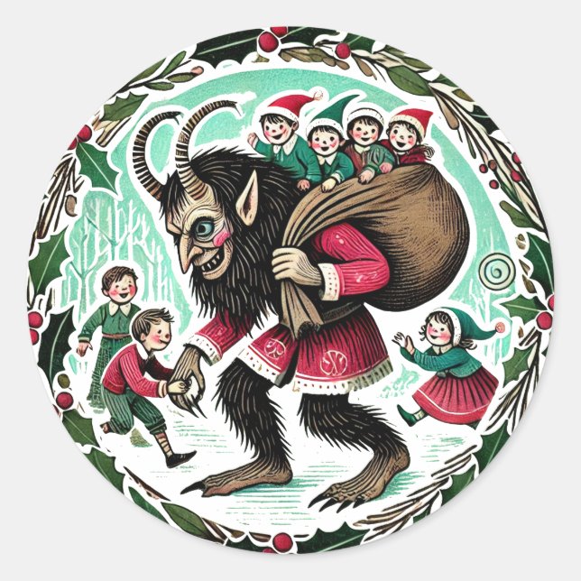 Sticker Rond Noël Krampus (Devant)