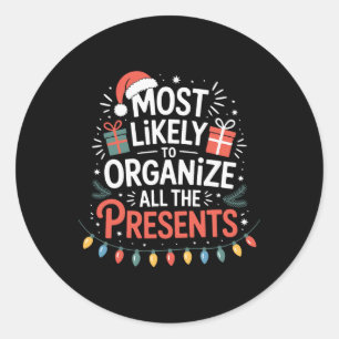 Sticker Rond Noël le plus susceptible d'organiser tous les cade