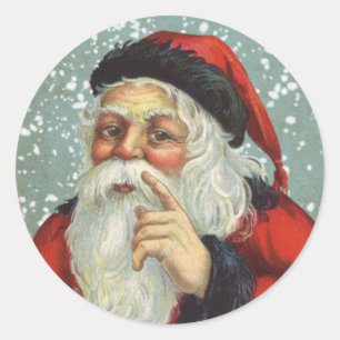 Sticker Rond Noël mignon Père Noël Vintage
