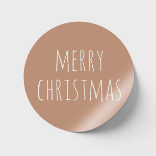 Sticker Rond Noël minimaliste   Fête en terre cuite légère