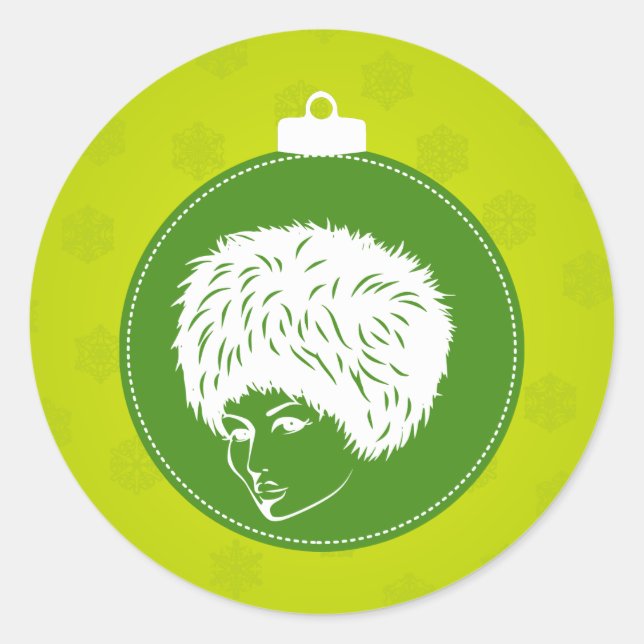 Sticker Rond Noël Modish Lime (Devant)