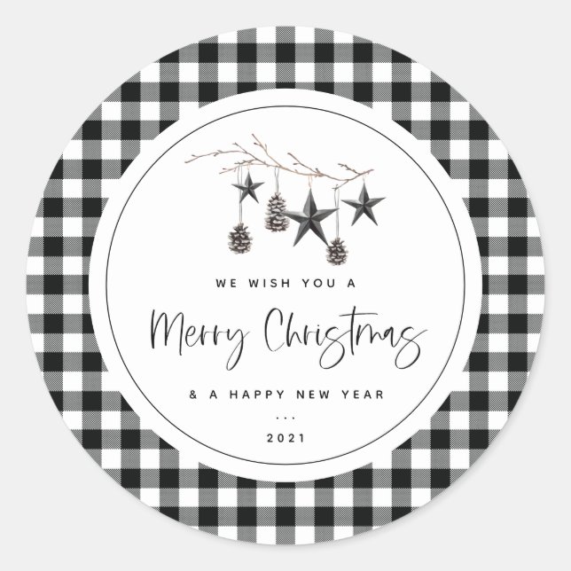 Sticker Rond Noël nature cosy (Devant)