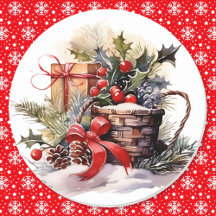 Noël Naturel Baies Selles Pinecones Bow Rouge