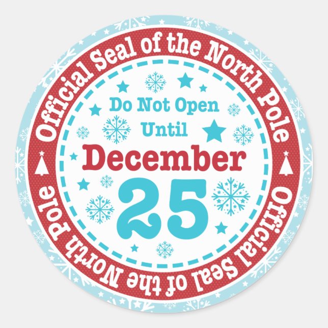 Sticker Rond Noël officiel du sceau du Pôle Nord (Devant)
