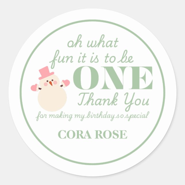 Sticker Rond Noël Oh Quel Amusant Premier Anniversaire (Devant)