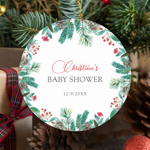 Sticker Rond Noël Père Noël Baby Genre Neutre Personnalisé