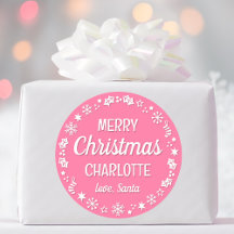 Noël Père Noël Nom personnalisé rose